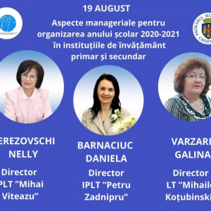 Aspecte manageriale pentru organizarea anului școlar 2020-2021 în instituțiile de învățământ primar și secundar