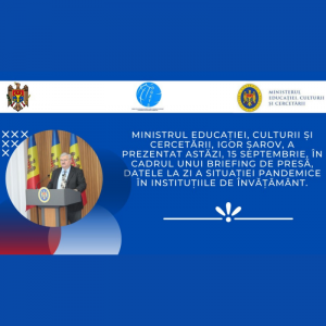 Ministrul Educației, Culturii și Cercetării, Igor Șarov, a prezentat astăzi, 15 septembrie, în cadrul unui briefing de presă, datele la zi a situației pandemice în instituțiile de învățământ