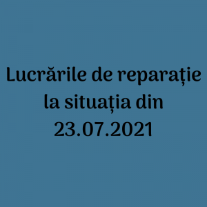 Informație privind lucrările de reparație în instituțiile subordonate DETS Centru conform foii de Titlu pentru anul 2021 potrivit situației la 23.07.2021