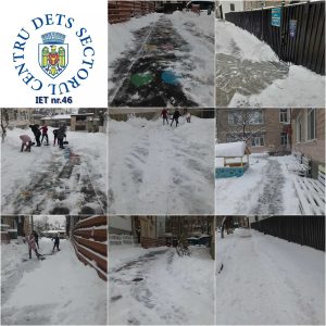 Personalul Grădiniței nr.46 din sectorul Centru a fost implicat de la prima oră a dimineții în procesul de curățare a căilor de acces