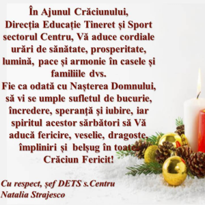 Mesaj de felicitare cu ocazia sărbătorilor de iarnă