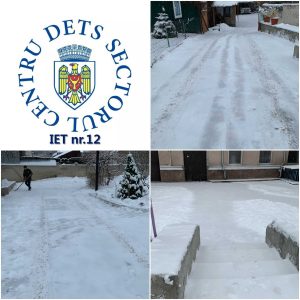 Pe timp de ninsoare, personalul fiecărei instituții din subordinea DETS sectorul Centru este implicat în procesul de curățare a căilor de acces.