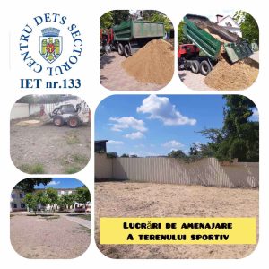 Lucrări de amenajare a terenului sportiv în IET nr. 133